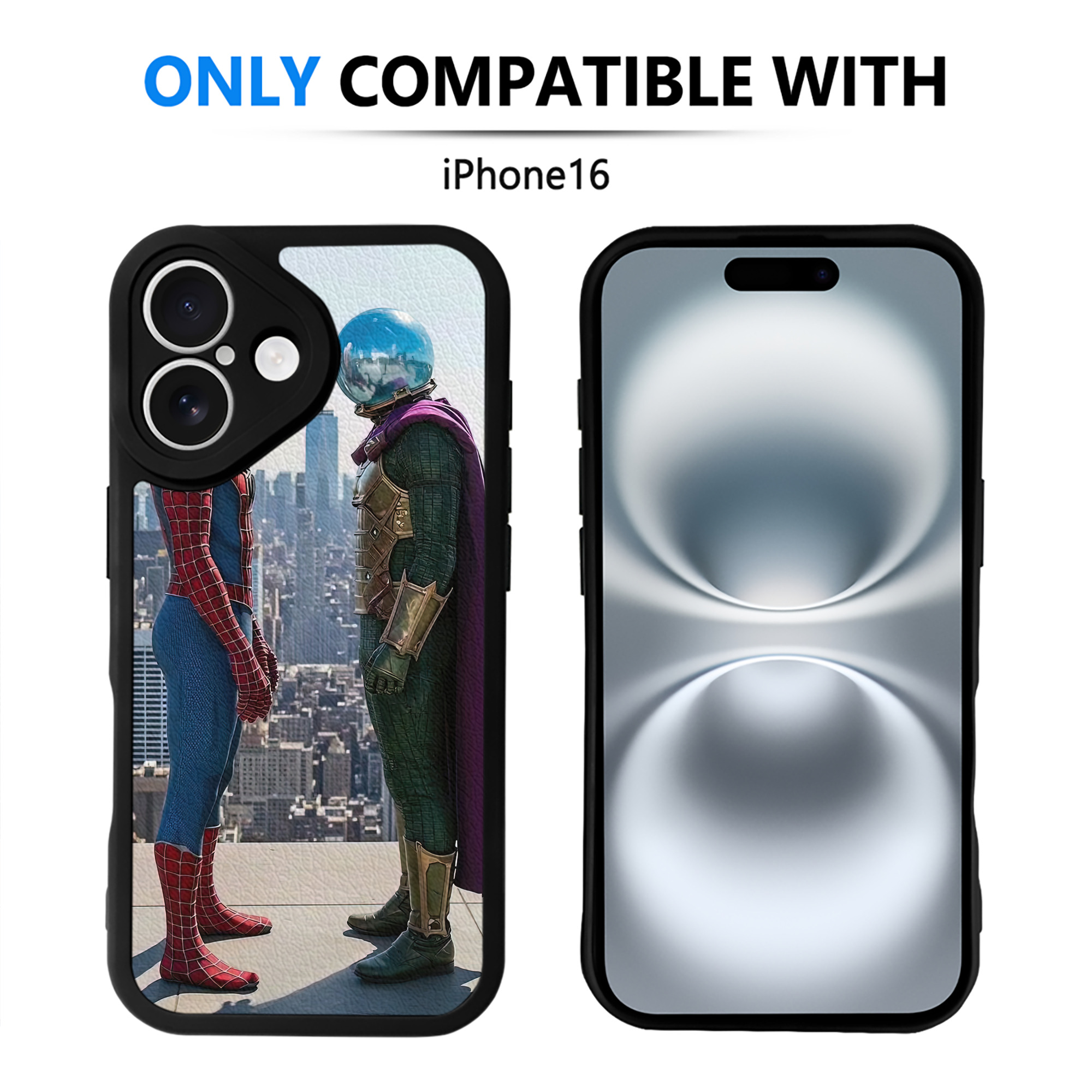 （画像用） Spider Man スパイダーマン 【iPhone 16シリーズ対応】シリコンスマホケース（レザー調） 材質：シリコン